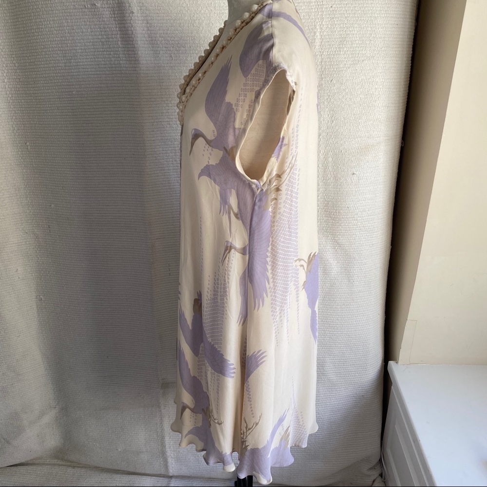 Reformation OG Silk Vintage 90s Crane Print Dress - Picture 2 of 8